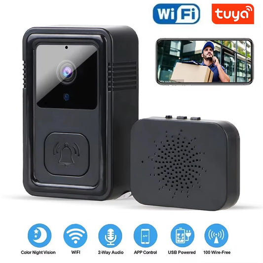 Cameră Video Wireless pentru Sonerie cu Intercom și Viziune Nocturnă