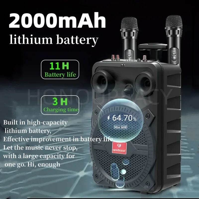 Boxa Bluetooth 1200W P.M.P.O cu Microfon Dual pentru Karaoke - Venduqo
