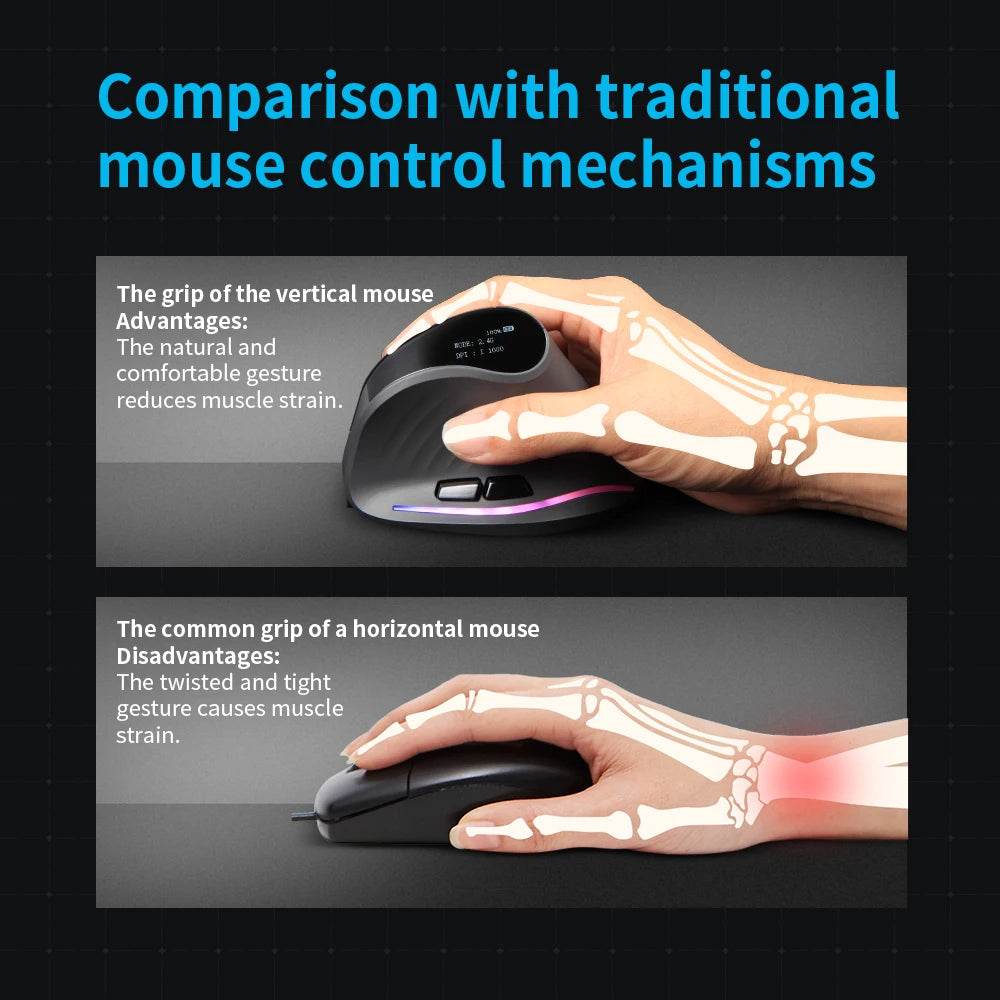 Mouse Ergonomic Lefon 2.4G Wireless Vertical Reîncărcabil - Venduqo