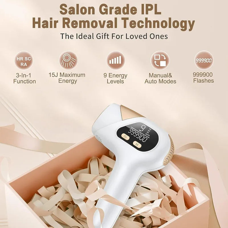 Epilator IPL 3-in-1 cu 999900 Flashes pentru Îndepărtarea Părului