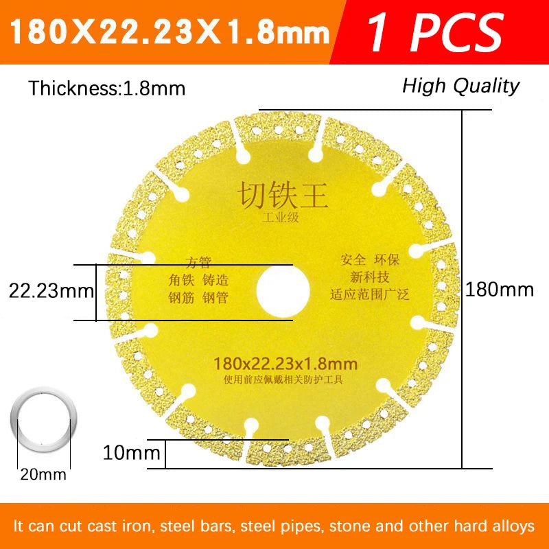 Disc diamantat pentru tăiere metal, 115/125/180mm