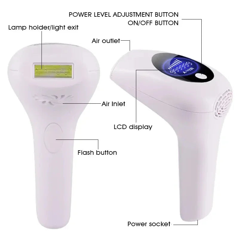 Epilator IPL cu 900,000 Flash-uri – Hair Removal Painless pentru Față, Bikini și Subraț