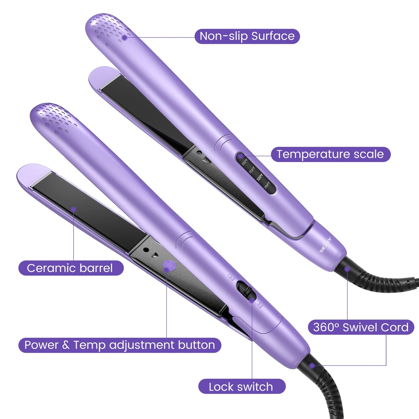 Sejoy Professional Electric Hair Curling Iron & Straightener