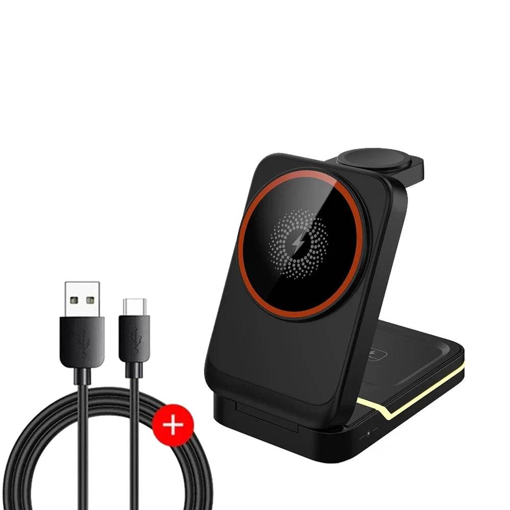 Stație de Încărcare Wireless Magnetică 3 în 1 pentru iPhone, Apple Watch și AirPods - Venduqo