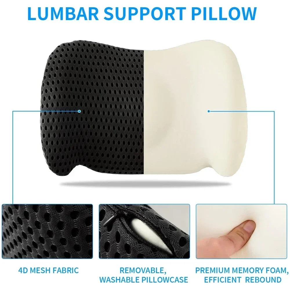 Pillow Ergonomic pentru Suport Lombar din Spumă cu Memorie