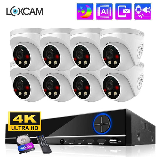 Kit NVR LOXCAM H.265+ 10CH 4K POE cu Camere de Supraveghere - Venduqo