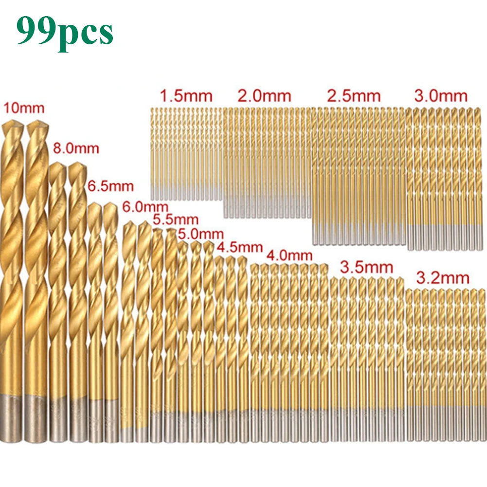 Set 99 Piese Burghie Titan 1.5mm-10mm pentru Metal și Plastic