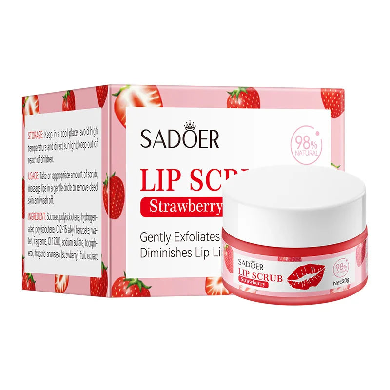 SADOER Crema Exfoliantă pentru Buze cu Fructe - Hidratare și Plump