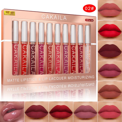 Set 10 Lip Gloss-uri Nude Matte CAKAILA