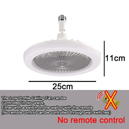 Ventilator de Tavan cu Control de la Distanță și Lumină LED E27