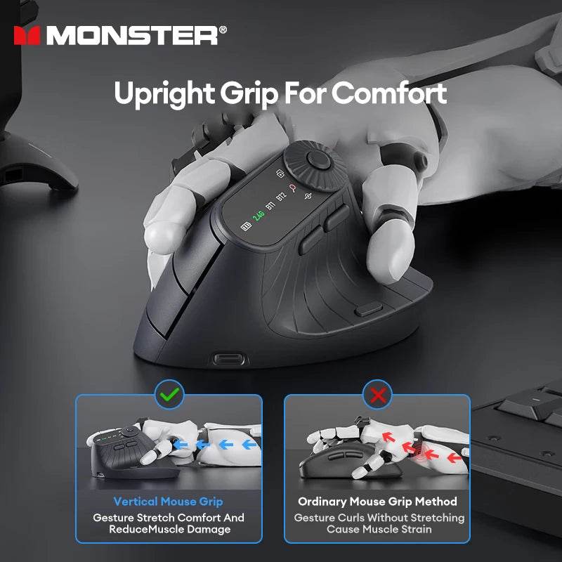 Mouse Gaming Wireless Monster M2 PRO Ergonomic Vertical - Venduqo