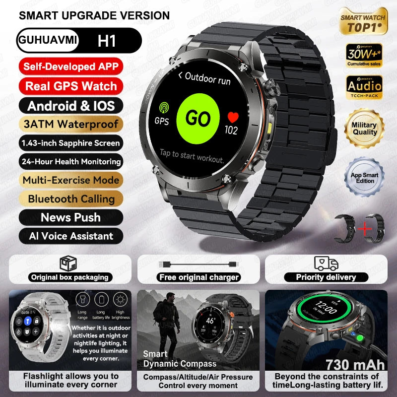 GPS Smartwatch for Adventurers - 1.43" AMOLED Waterproof