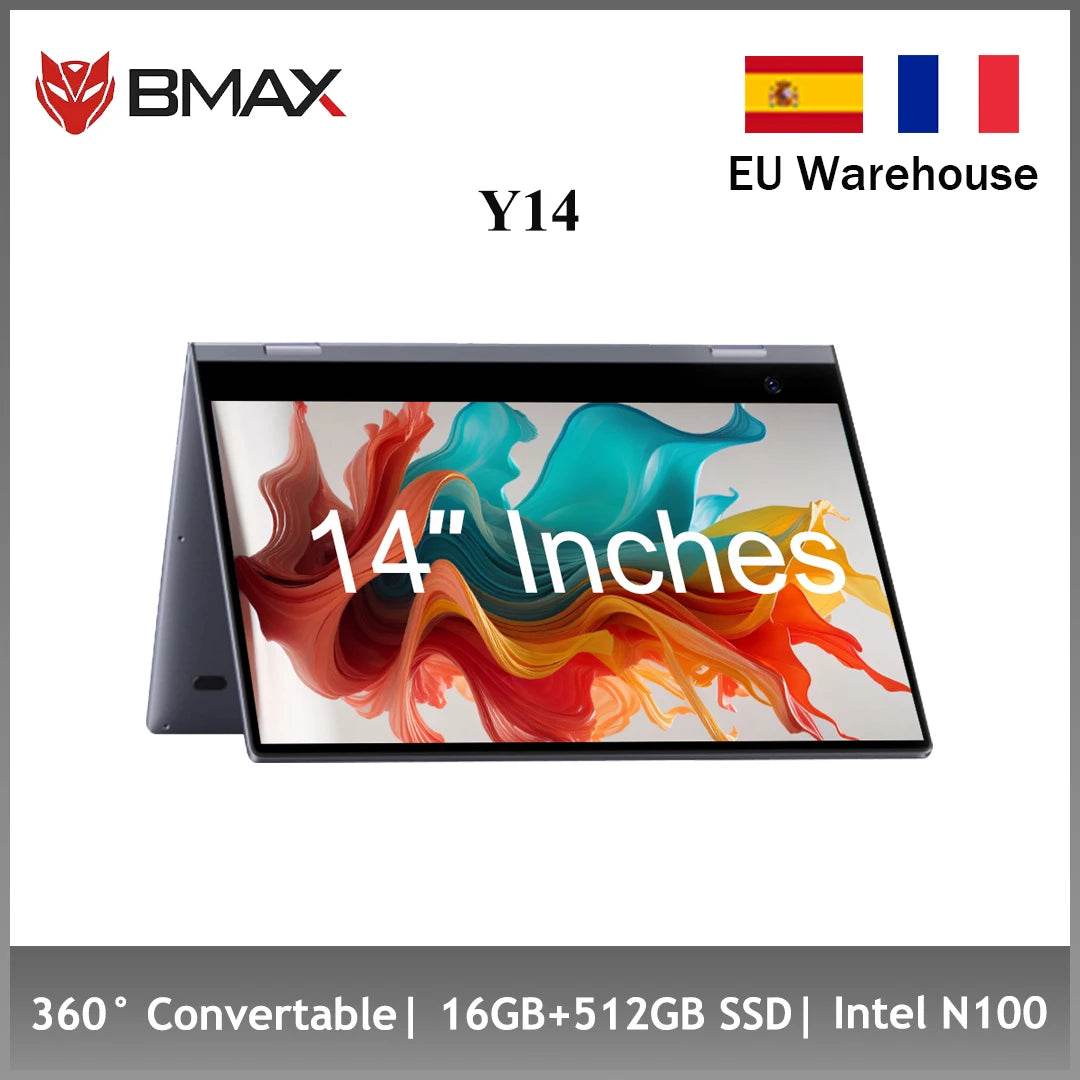 Laptop BMAX Y14 14 Inch Touch 360° 16GB RAM 512GB SSD - Venduqo