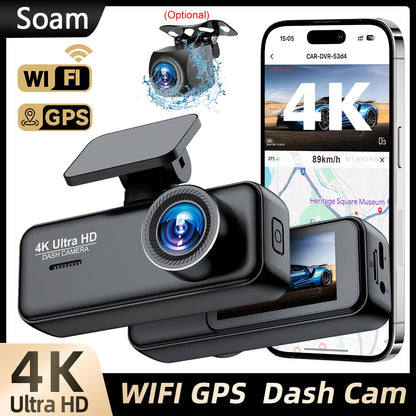 Soam 4K Ultra HD Camera de Bord pentru Mașină cu Camere Față și Spate