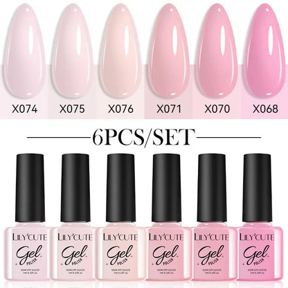 LILYCUTE Set de 6 Piese 7ml Oja Gel pentru Unghii DIY