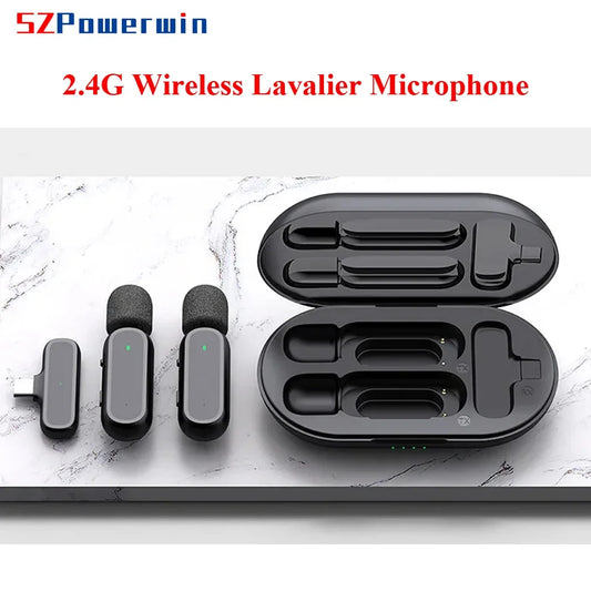 Microfon Lavalier Wireless Powerwin 2.4G pentru iPhone și Android