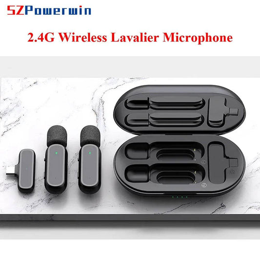 Microfon Lavalier Wireless Powerwin 2.4G pentru iPhone și Android - Venduqo