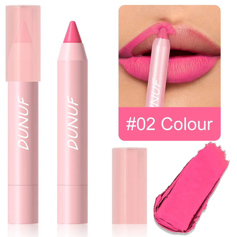 DUNUF Creion de buze Waterproof Sexy Red Nude Purple Matte