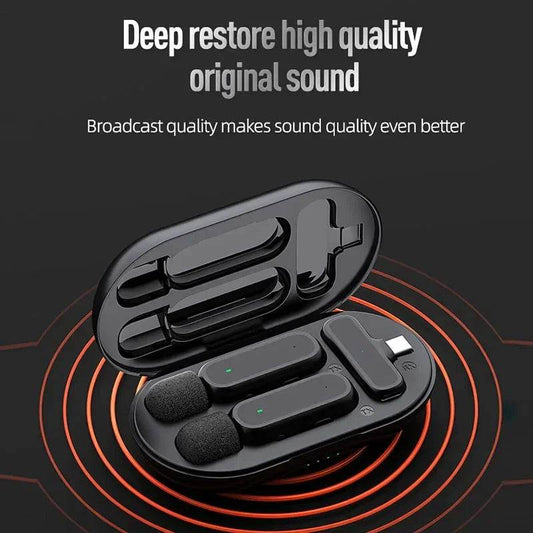 Microfon Lavalier Wireless Powerwin 2.4G pentru iPhone și Android - Venduqo