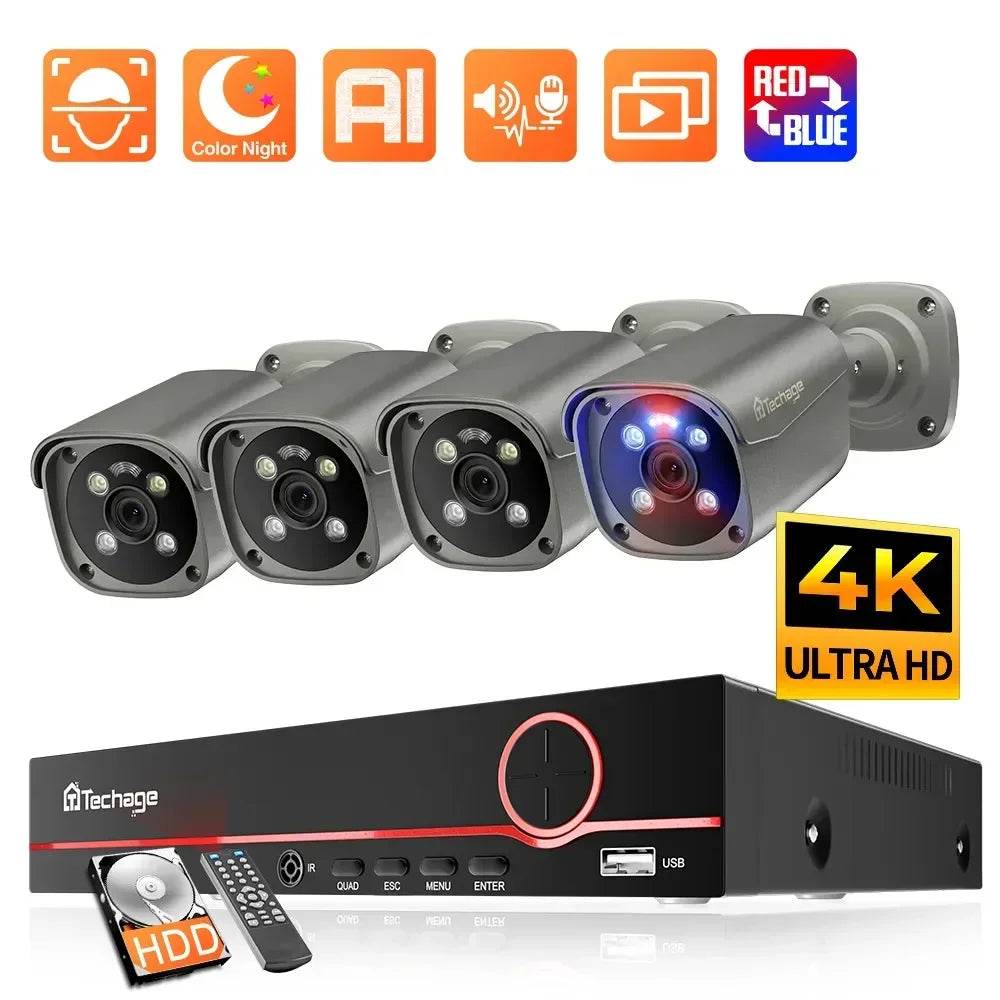 Sistem de Supraveghere Techage 4K 8MP H.265 8CH PoE NVR - Venduqo
