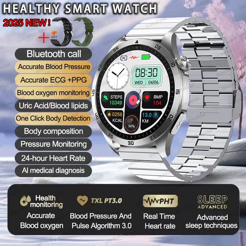 Ceas Smart ECG+PPG Uric Acid & Glucose Monitoring 2025 - Venduqo