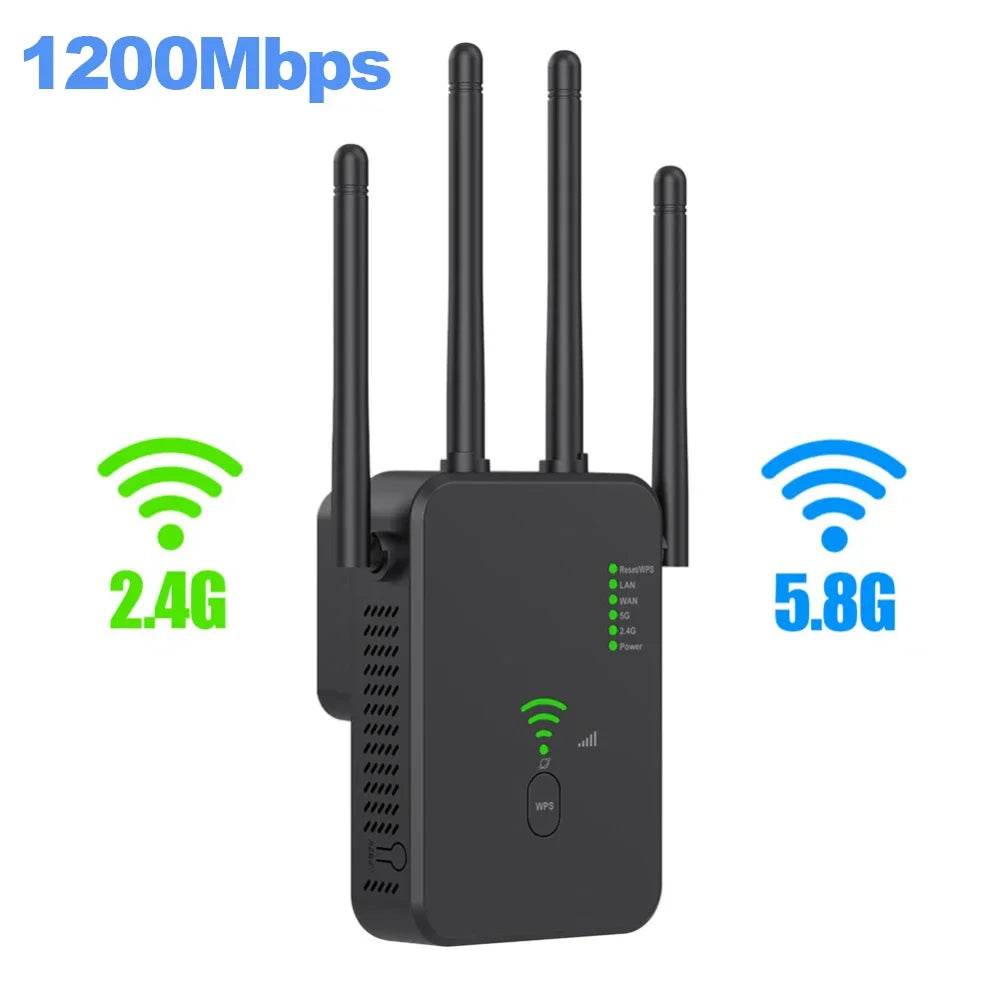 Router Wireless Repeater 1200Mbps Dual-Band WiFi Extender - Venduqo