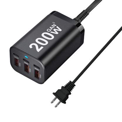 Încărcător Rapid GaN USB C 200W cu 6 Porturi