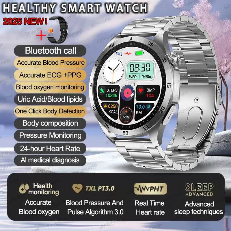 Ceas Smart ECG+PPG Uric Acid & Glucose Monitoring 2025 - Venduqo
