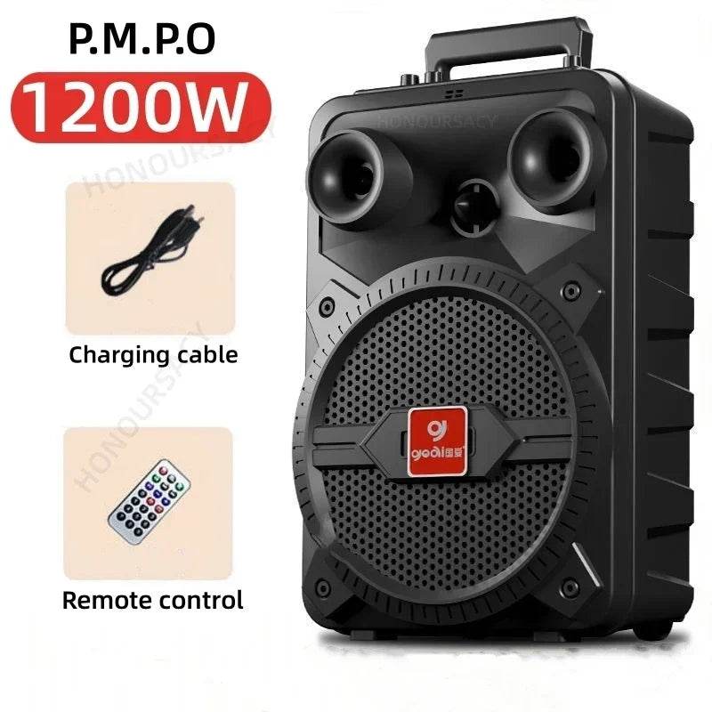 Boxa Bluetooth 1200W P.M.P.O cu Microfon Dual pentru Karaoke - Venduqo