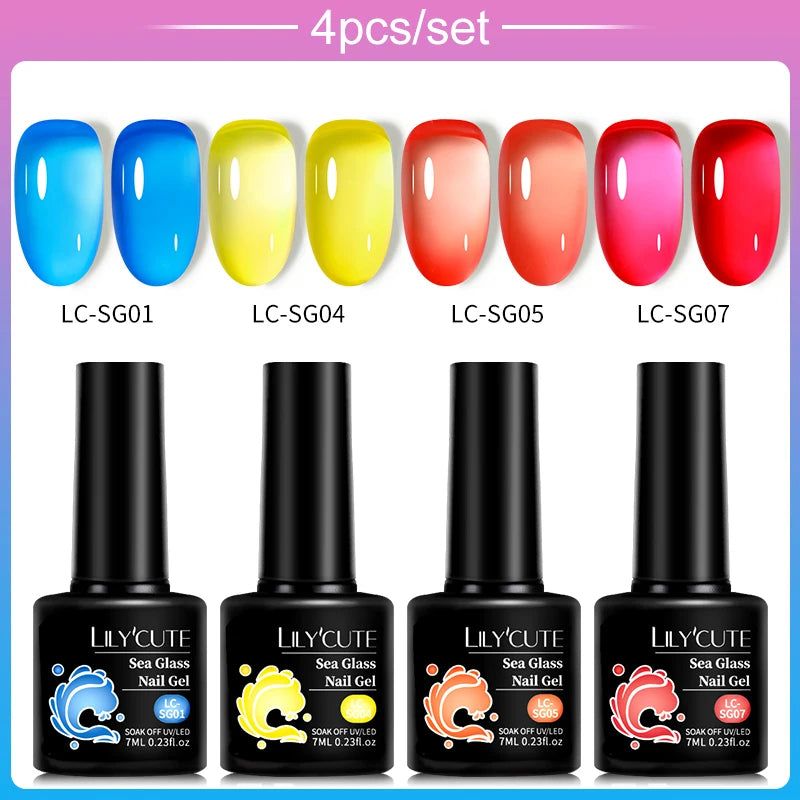 Set 4/5 Piese Oja Gel Roz Nude LILYCUTE 7ML