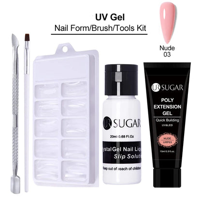 Set Gel de Unghii UR SUGAR 15ml cu Glitter