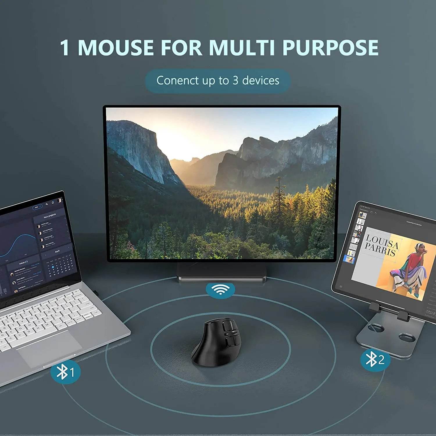 Mouse Ergonomic Vertical Wireless Seenda - Venduqo