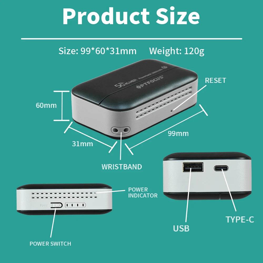 Modem Wireless 4G OPTFOCUS cu Powerbank 10000mAh - Venduqo