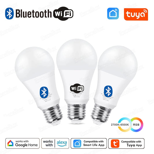 Lampa LED Tuya E27 Controlata prin Aplicatie Bluetooth/WiFi 15W RGB