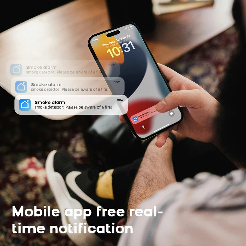 Detector de Fum WiFi Tuya cu Control APP Smart Life