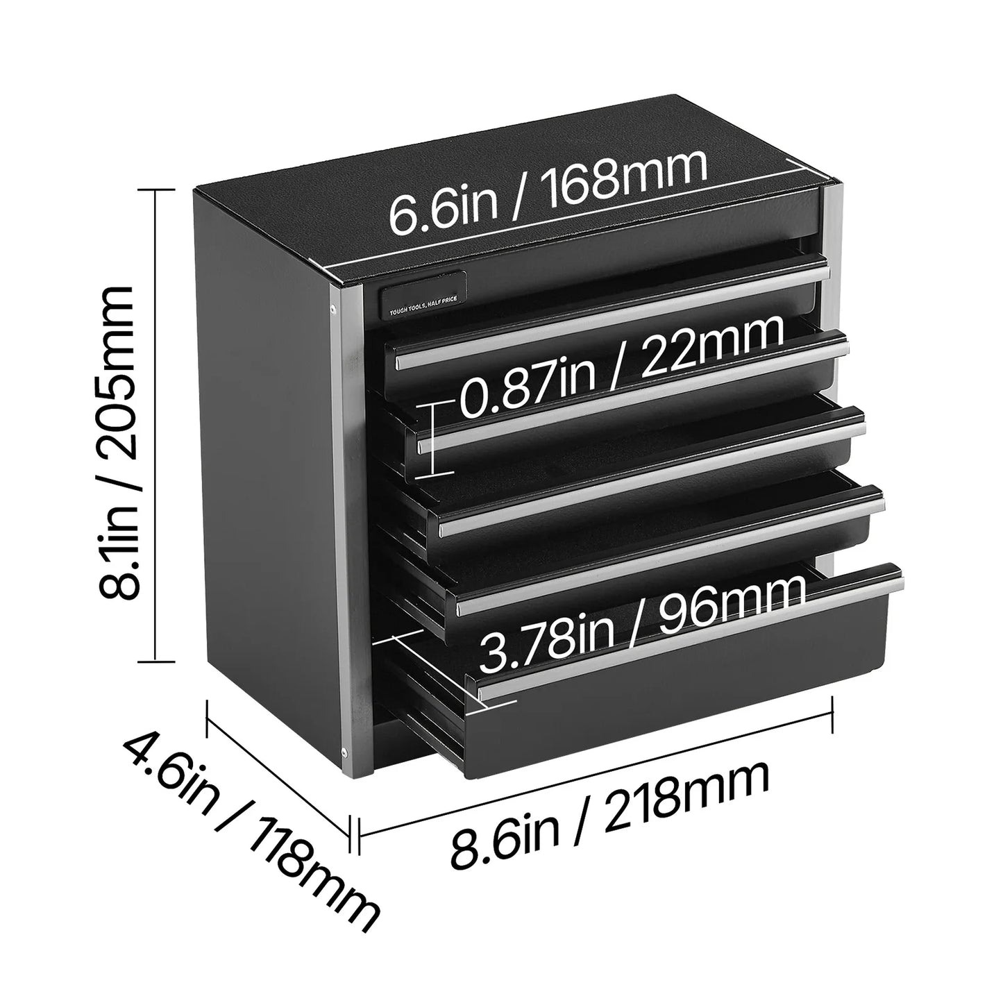 VEVOR Mini Toolbox cu 5 Sertare Metalice 8.6 in