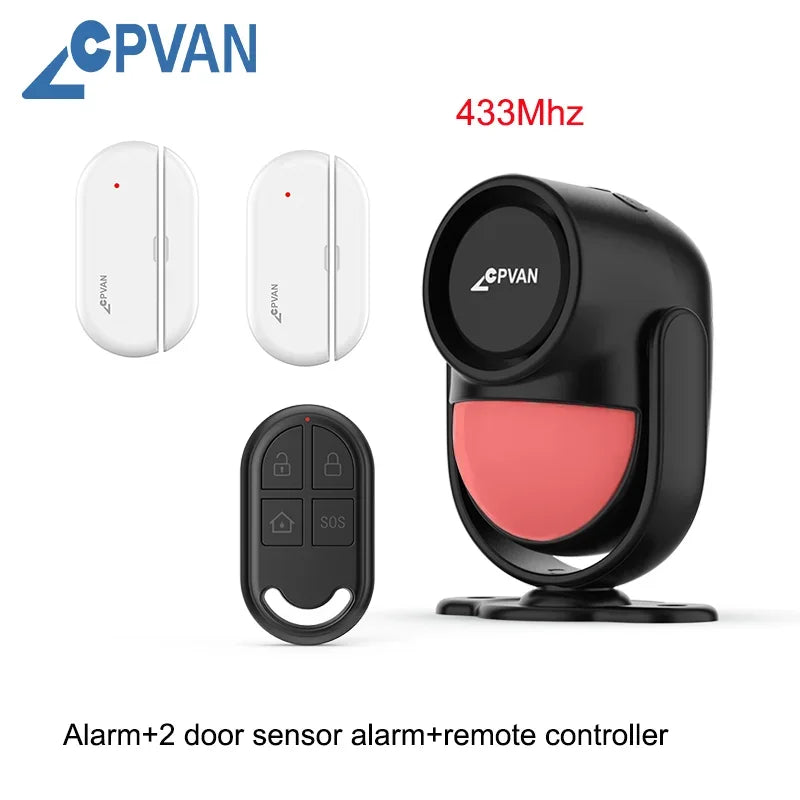 Detector de Mișcare Infraroșu CPVAN cu Alarmă de Securitate Wireless