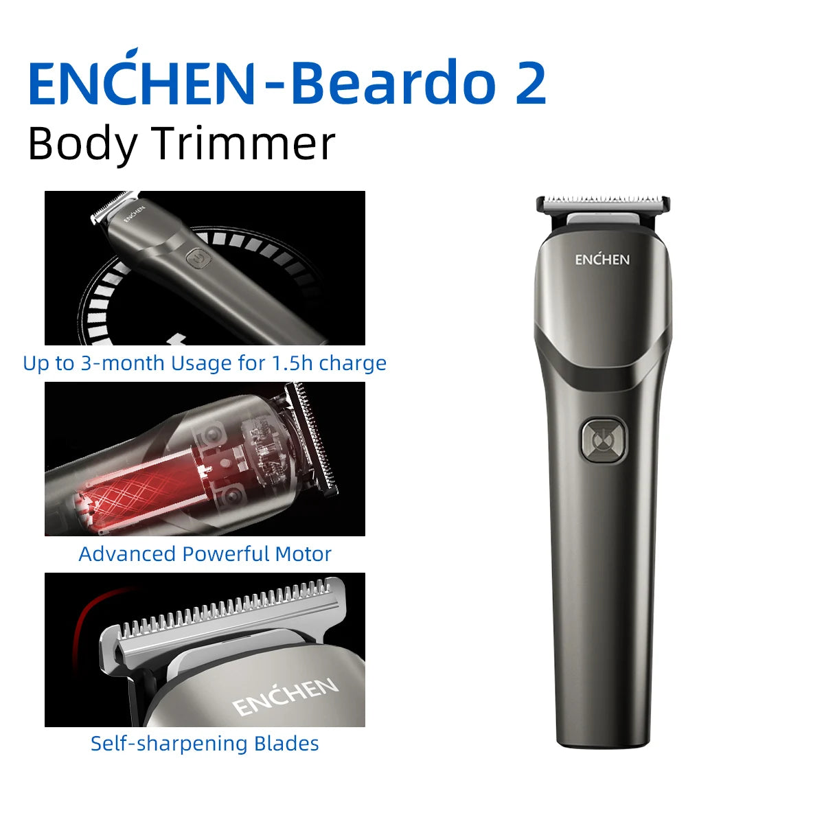 Trimmer Profesional ENCHEN Beardo 2 - Tăietor Păr Multifuncțional