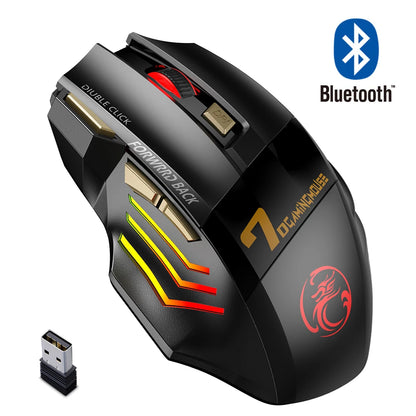 Mouse Wireless Reîncărcabil Gaming Ergonomic cu RGB