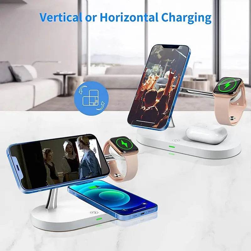 Încărcător Wireless 3 în 1 Magnetic pentru iPhone 12-16 și Apple Watch - Venduqo
