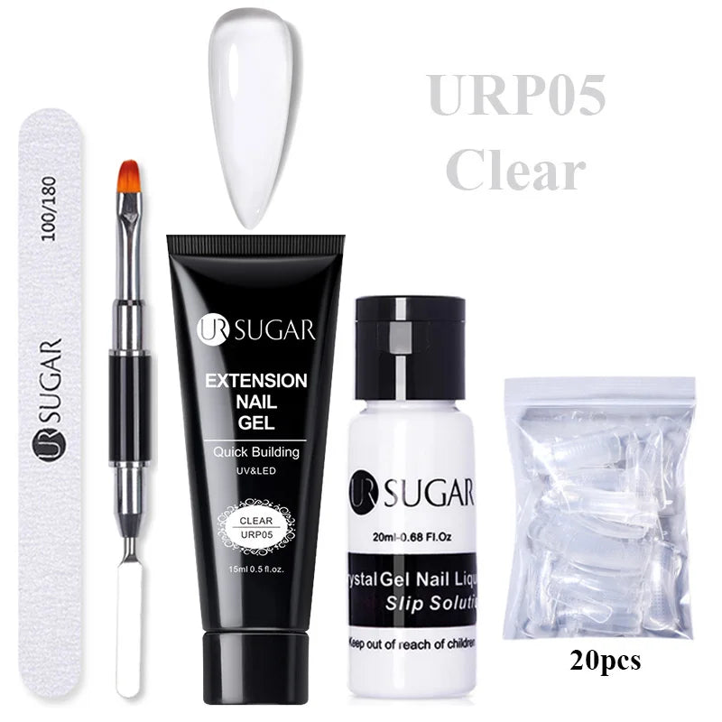 Set Gel de Unghii UR SUGAR 15ml cu Glitter