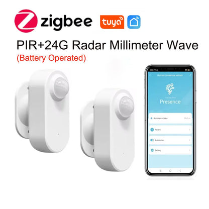 Senor de Prezență Umană Tuya Zigbee 24G MmWave Radar + PIR