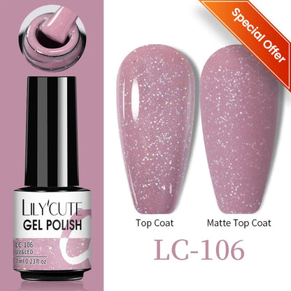 LILYCUTE Lac de Unghii Gel Culoare Ciocolată Roșie Caramel