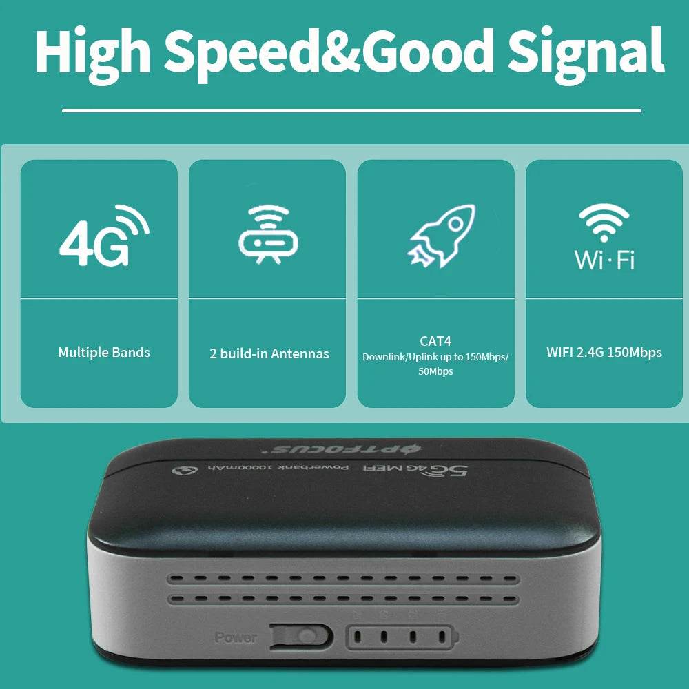 Modem Wireless 4G OPTFOCUS cu Powerbank 10000mAh - Venduqo