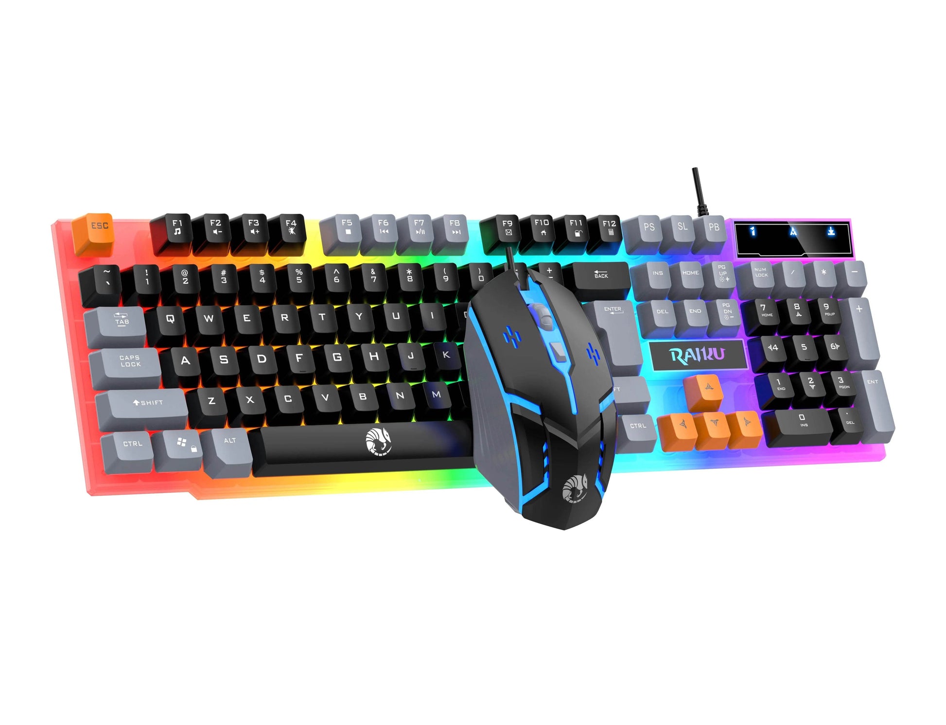 Set Tastatură și Mouse Wired Luminiscente Mecanic pentru PC - Venduqo