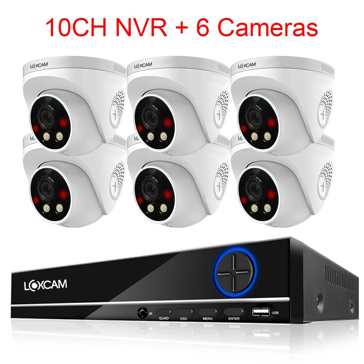 Kit NVR LOXCAM H.265+ 10CH 4K POE cu Camere de Supraveghere - Venduqo