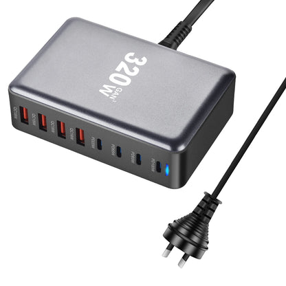 Încărcător GaN 320W USB C Rapid cu 8 Porturi