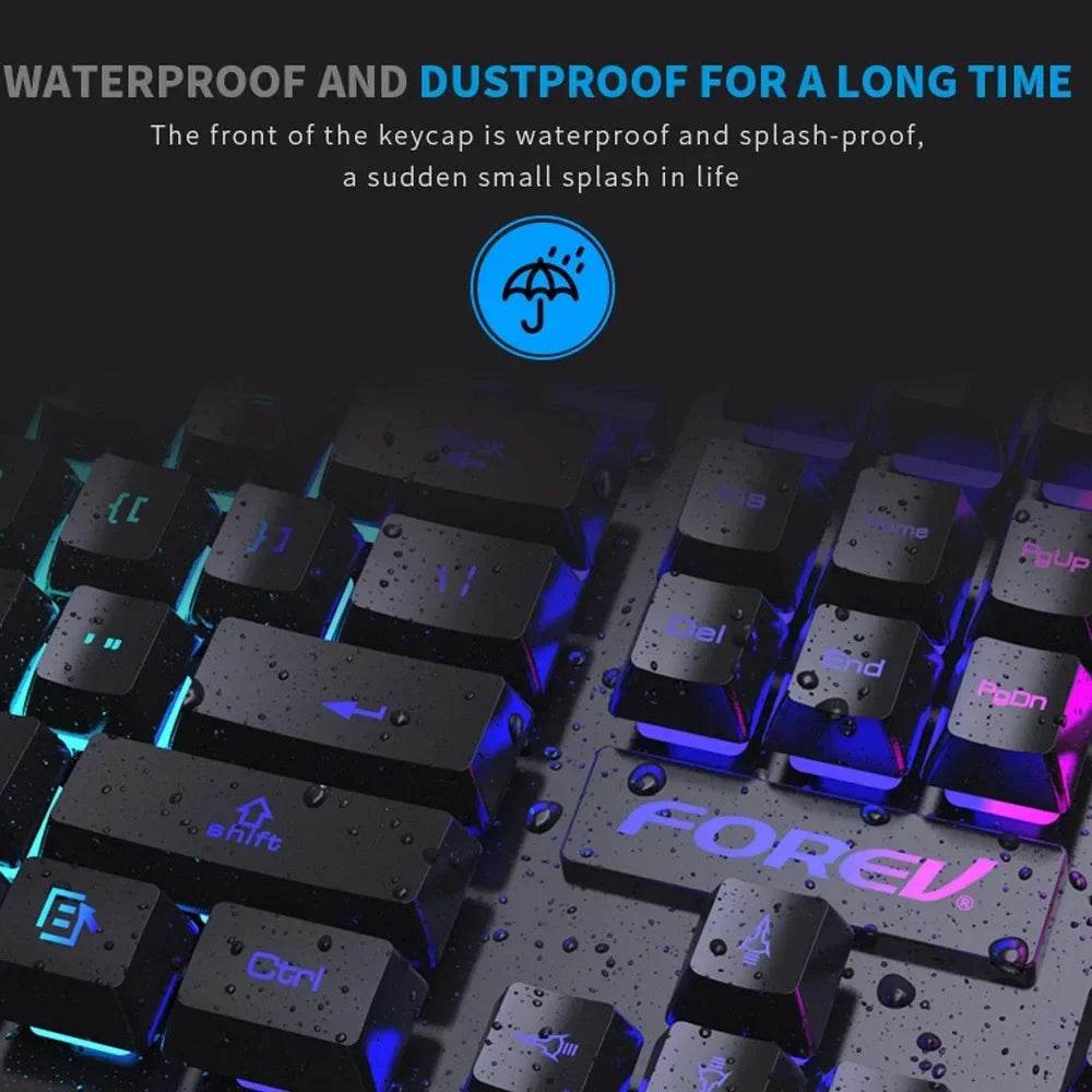 Keyboard și Mouse Set Mecanic Luminat 104 Taste - Venduqo