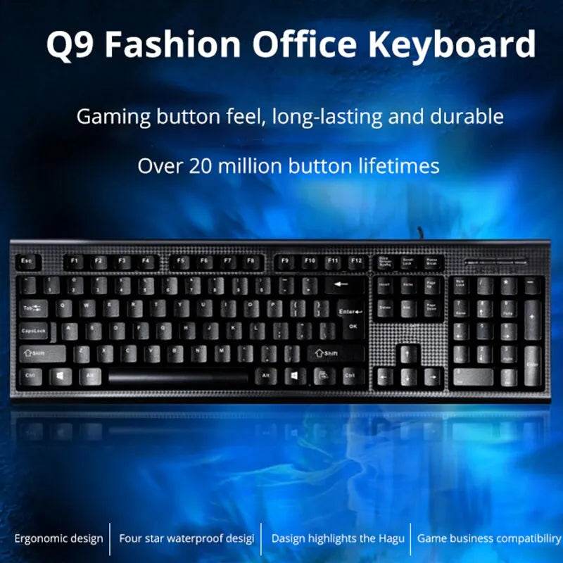 Q9 Tastatură USB cu Design Square Mouth pentru Birou - Venduqo