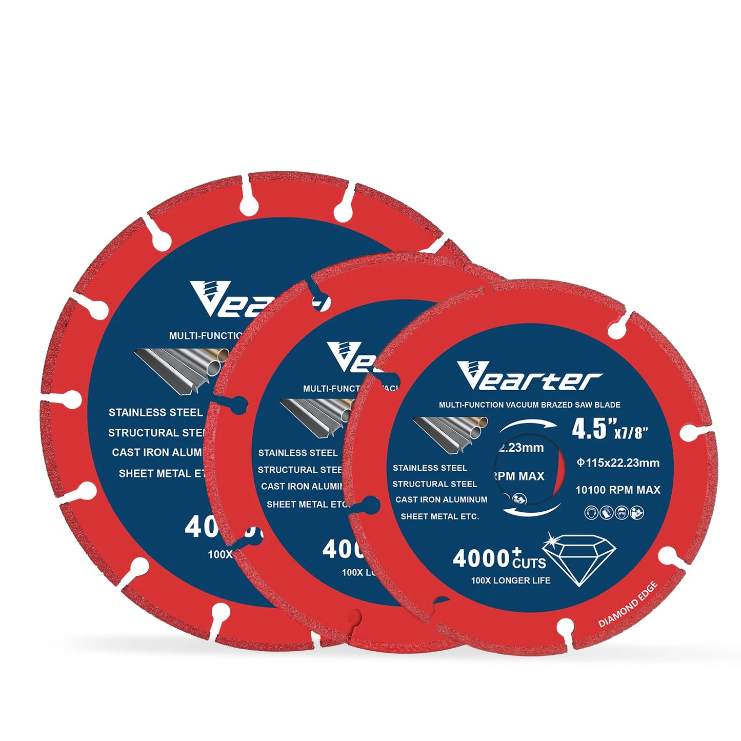 Disc de tăiere diamantat Vearter 115/125/150mm pentru metal